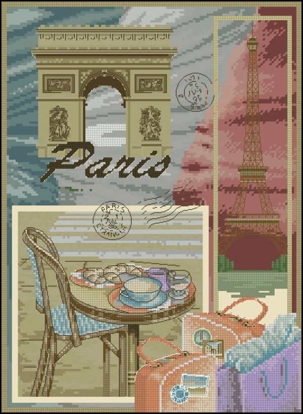 схема для вышивки крестом Paris