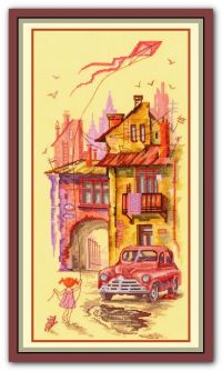 Вышивка крестом Дворик детства