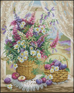 Полевые цветы и сливы