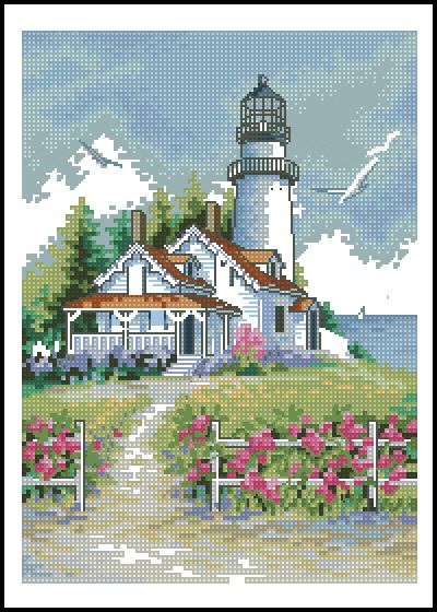 Вышивка крестом Живописный маяк