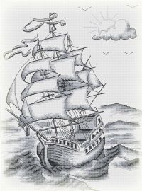 Вышивка крестом Парусник