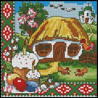 Вышивка крестом Пасха - Мальовнича Україна