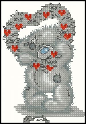 Вышивка крестом Сердце на день Валентина,