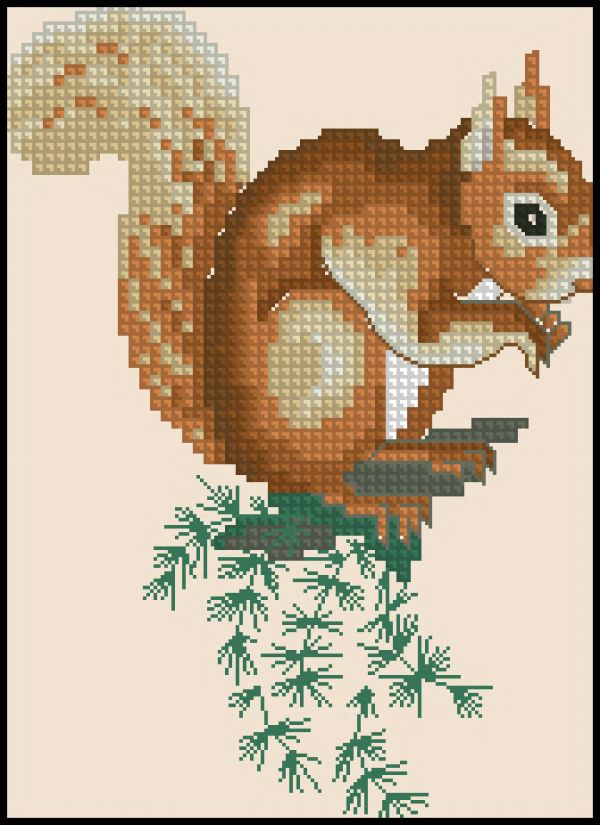 Вышивка крестом Пушистый лесничий