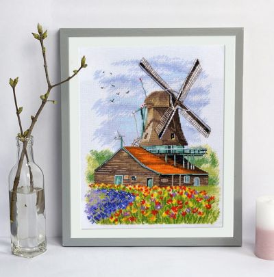 Вышивка крестом Ветряная мельница. Голландия