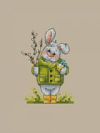 схема вышивки крестом пасхальный зайка