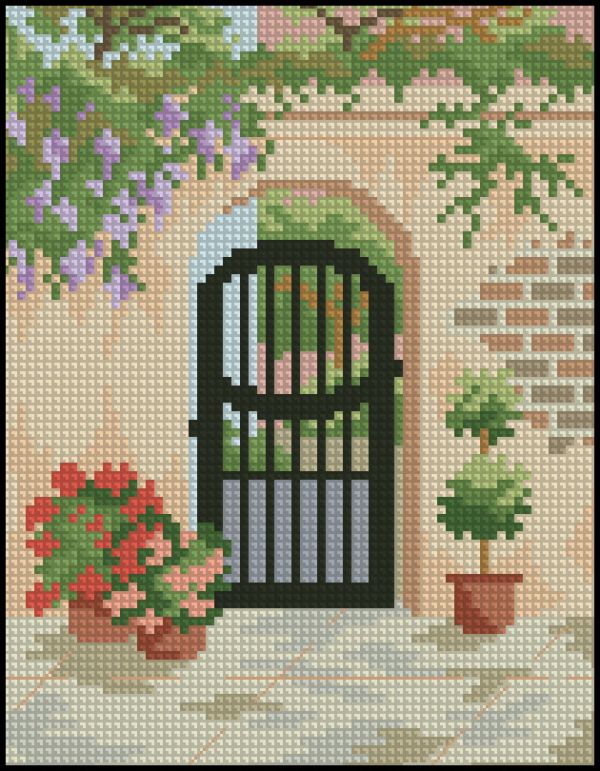 Вышивка крестом Калиточка