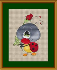Вышивка крестом Влюблённая божья коровка