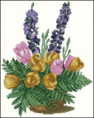 Вышивка крестом Букет с крокусами