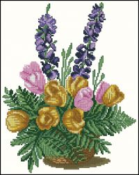 Cuadros Cesta de tulipanes