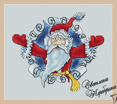 Вышивка крестом Дед Мороз
