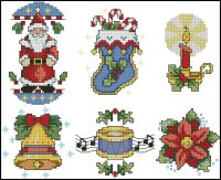 схема вышивки новогодних мини картинок