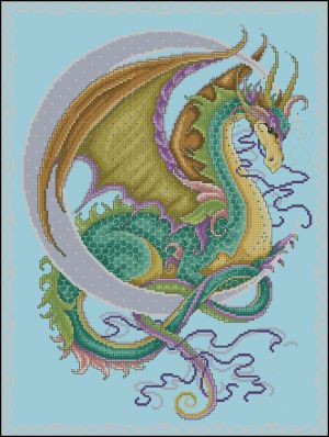 Вышивка крестом Лунный дракон