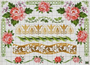 Вышивка крестом Орнамент для бордюр4