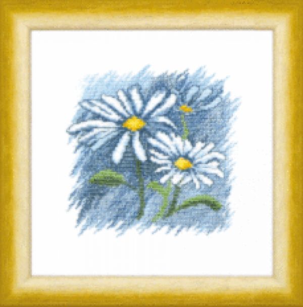 схема вышивки крестом ромашки