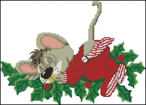 Вышивка крестом Спящий мышь