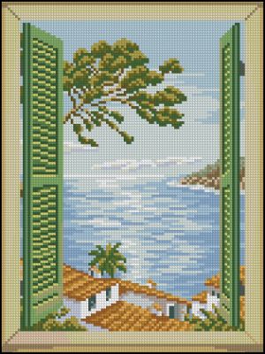 схема вышивки крестом вид на море от чудесных мгновений 