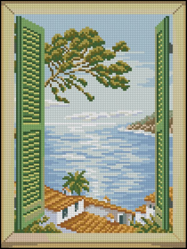 схема вышивки крестом вид на море от чудесных мгновений 