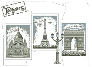 Вышивка крестом Париж - открытка