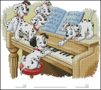 Вышивка крестом Игра на пианино
