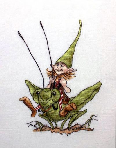 схема вышивки крестом кузнечик