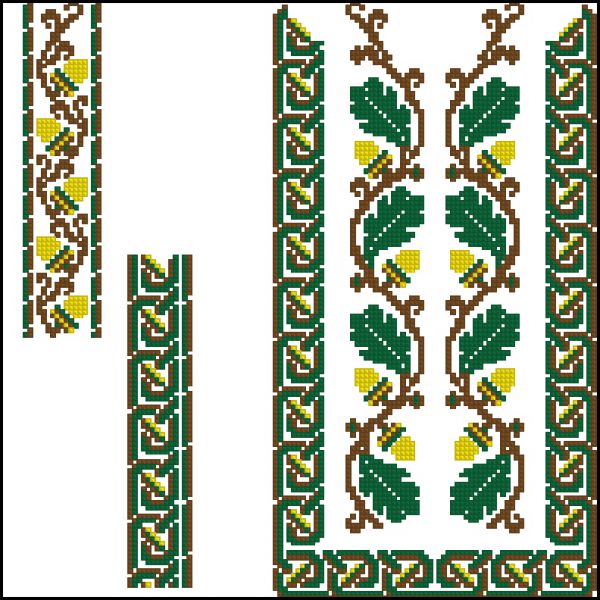 Вышивка крестом Вышиванка для мальчика - дубочки