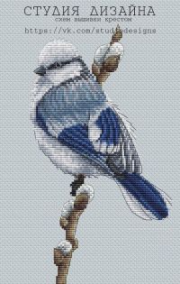 Вышивка крестом Лазоревка белая