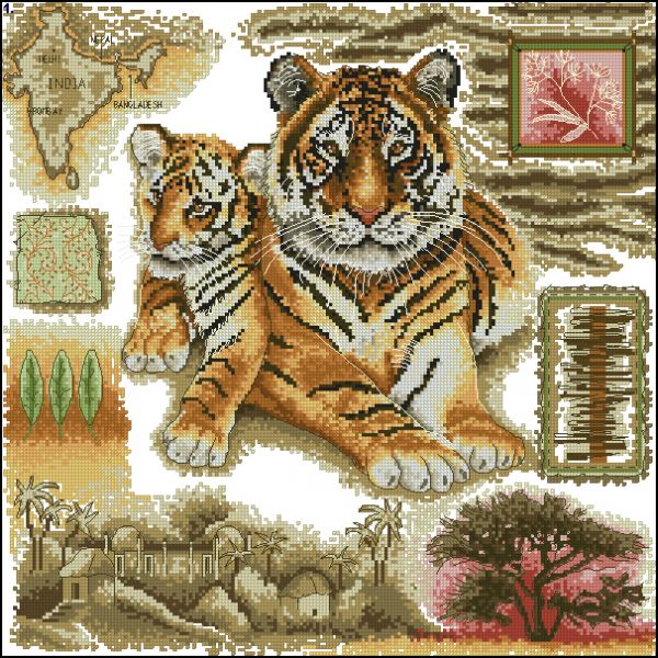 схема вышивки крестом тигр из серии африка
