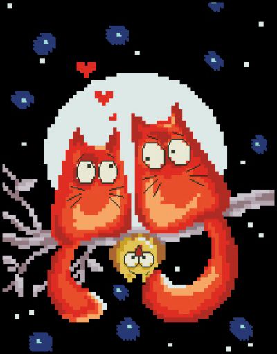 Вышивка крестом Любовь под луной