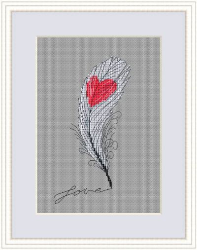 Вышивка пера С любовью
