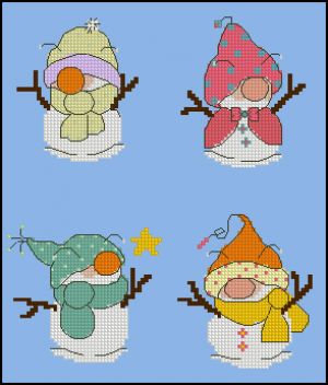 схема вышивкиа снеговики - стильняшки