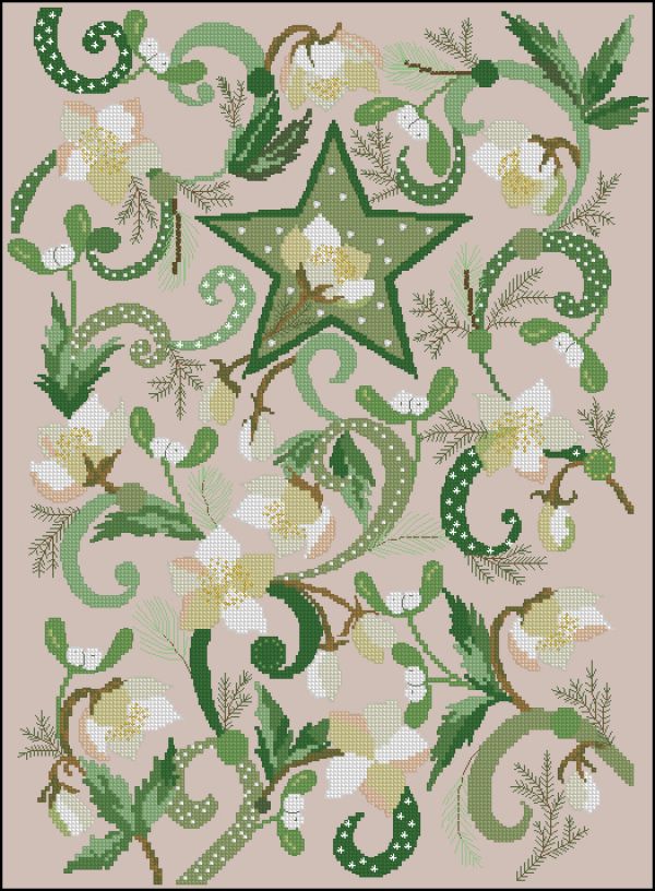 Вышивка крестом Зеленый семплер