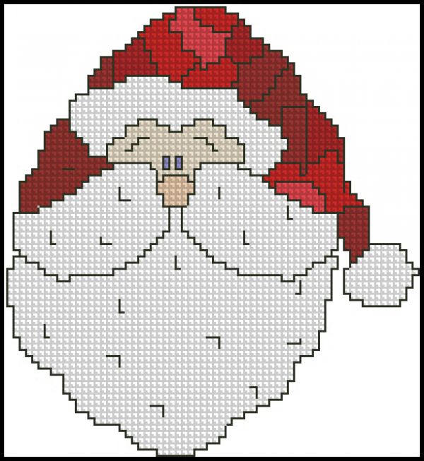 схема вышивки крестом Санта - печворк