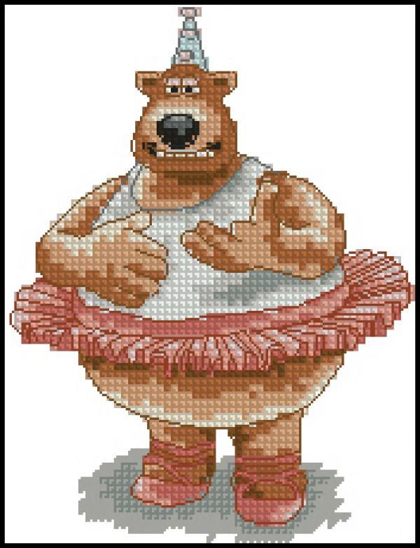 схема вышивки крестом Танцующий мишка