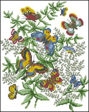 схема вышивки крестом  прекрасный танец бабочек от чудесных мгновений