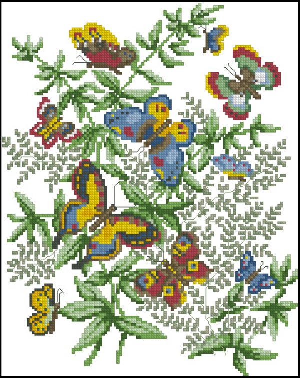 схема вышивки крестом  прекрасный танец бабочек от чудесных мгновений