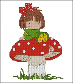 Девчушка на грибке