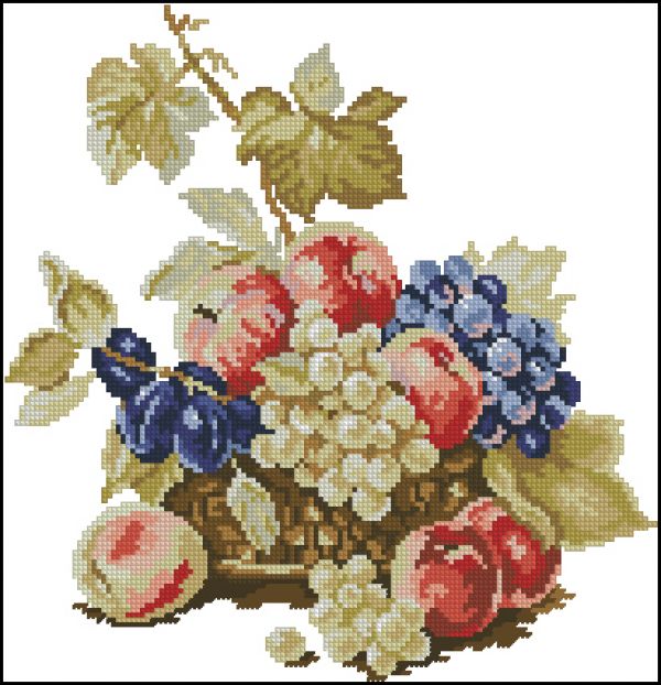 Вышивка крестом Яблоки и виноград