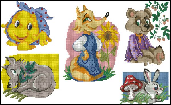 схема вышивки крестом сказка колобок от чудесных мгновений