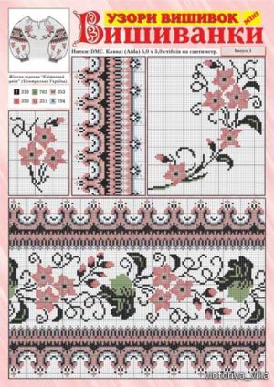 Вышивка крестом Женские вышиванка с розовыми цветами