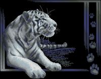 Вышивка крестом Белый тигр