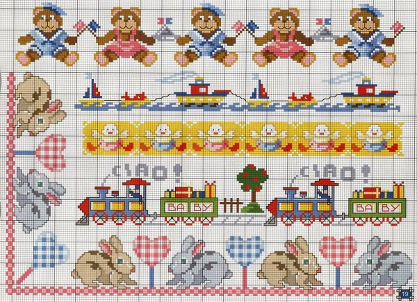 Вышивка крестом Орнамент для скатертей и салфеток 9