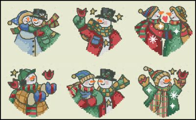 Вышивка крестом Новогодние сердечка