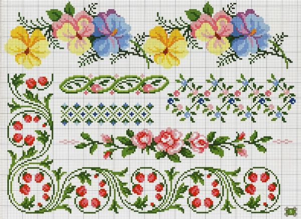 Вышивка крестом Орнамент для салфеток - сатертей 1