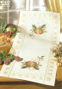 Схема вышивки крестом новогодняя салфетка со свечой