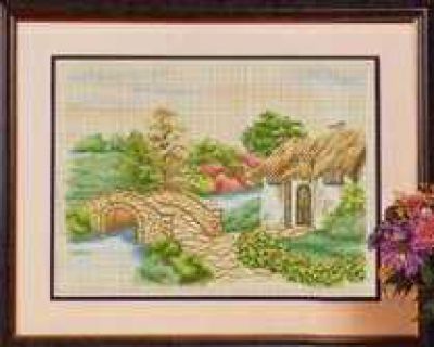 Вышивка крестом Котедж у моста