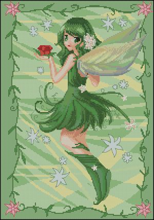 Вышивка крестом Зеленая фея