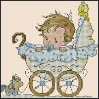 схема вышивки крестом  детской метрики Наш малыш