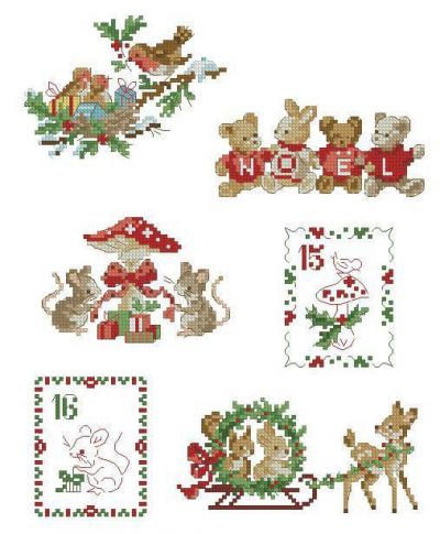Вышивка крестом Новогодние миниатюры