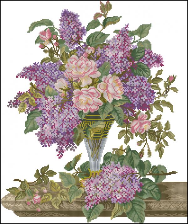 Вышивка крестом Букет сирени